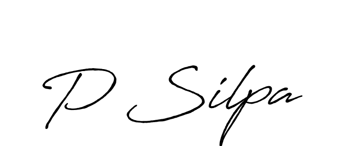 Design your own signature with our free online signature maker. With this signature software, you can create a handwritten (Antro_Vectra_Bolder) signature for name P Silpa. P Silpa signature style 7 images and pictures png