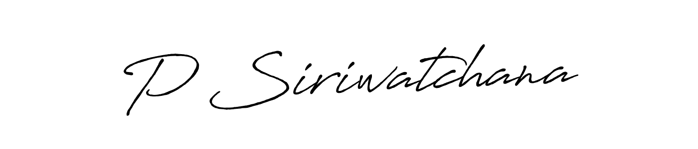 Create a beautiful signature design for name P Siriwatchana. With this signature (Antro_Vectra_Bolder) fonts, you can make a handwritten signature for free. P Siriwatchana signature style 7 images and pictures png