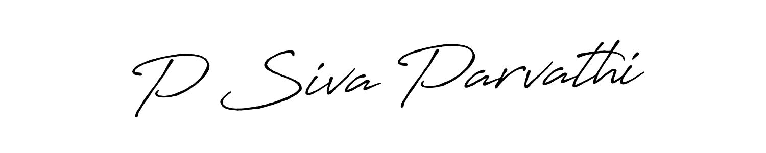 Create a beautiful signature design for name P Siva Parvathi. With this signature (Antro_Vectra_Bolder) fonts, you can make a handwritten signature for free. P Siva Parvathi signature style 7 images and pictures png