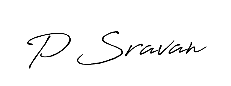 Also we have P Sravan name is the best signature style. Create professional handwritten signature collection using Antro_Vectra_Bolder autograph style. P Sravan signature style 7 images and pictures png