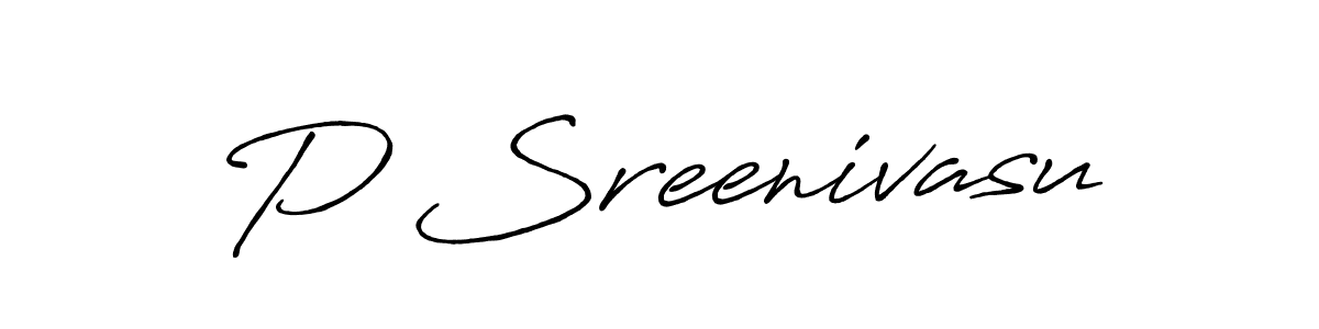 The best way (Antro_Vectra_Bolder) to make a short signature is to pick only two or three words in your name. The name P Sreenivasu include a total of six letters. For converting this name. P Sreenivasu signature style 7 images and pictures png