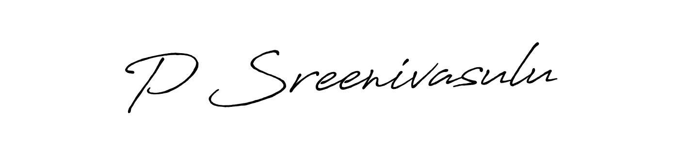 Create a beautiful signature design for name P Sreenivasulu. With this signature (Antro_Vectra_Bolder) fonts, you can make a handwritten signature for free. P Sreenivasulu signature style 7 images and pictures png