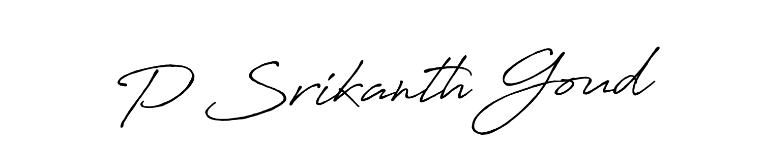 How to make P Srikanth Goud signature? Antro_Vectra_Bolder is a professional autograph style. Create handwritten signature for P Srikanth Goud name. P Srikanth Goud signature style 7 images and pictures png