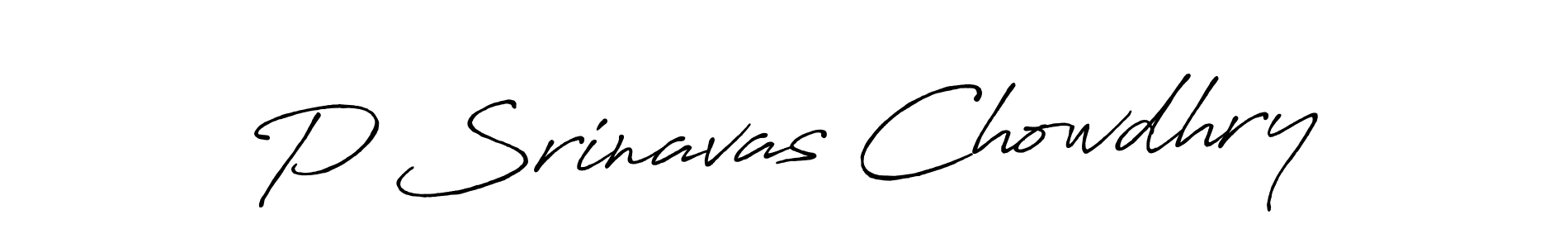 Design your own signature with our free online signature maker. With this signature software, you can create a handwritten (Antro_Vectra_Bolder) signature for name P Srinavas Chowdhry. P Srinavas Chowdhry signature style 7 images and pictures png