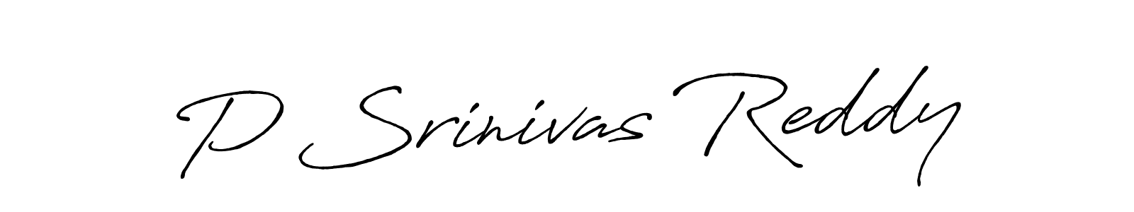 Make a beautiful signature design for name P Srinivas Reddy. With this signature (Antro_Vectra_Bolder) style, you can create a handwritten signature for free. P Srinivas Reddy signature style 7 images and pictures png