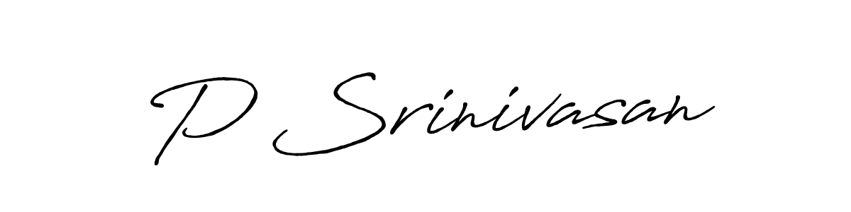 Design your own signature with our free online signature maker. With this signature software, you can create a handwritten (Antro_Vectra_Bolder) signature for name P Srinivasan. P Srinivasan signature style 7 images and pictures png