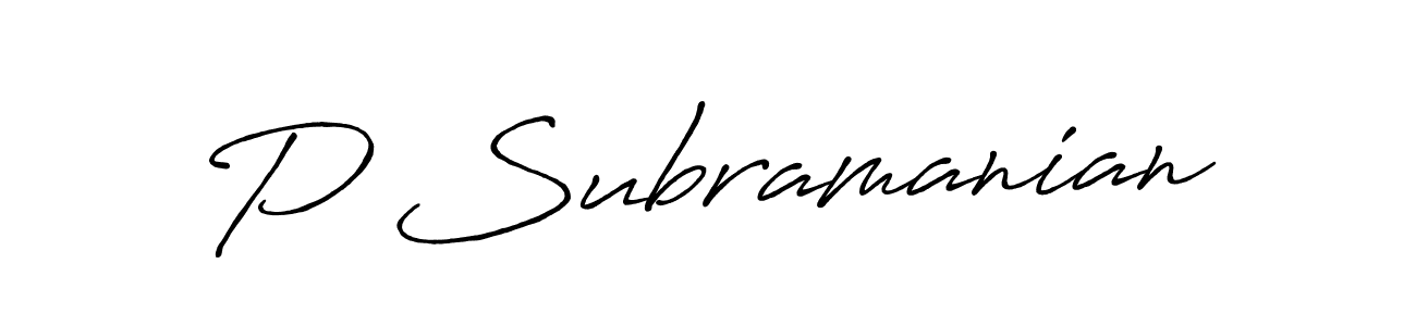 It looks lik you need a new signature style for name P Subramanian. Design unique handwritten (Antro_Vectra_Bolder) signature with our free signature maker in just a few clicks. P Subramanian signature style 7 images and pictures png