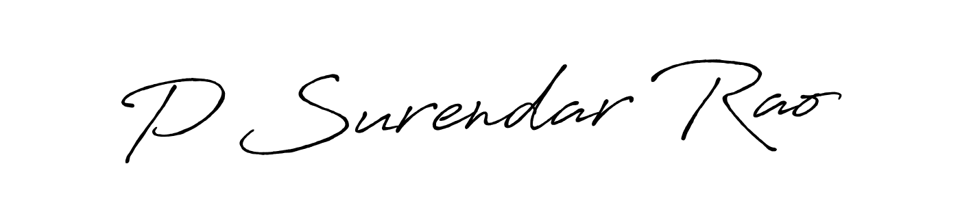 Similarly Antro_Vectra_Bolder is the best handwritten signature design. Signature creator online .You can use it as an online autograph creator for name P Surendar Rao. P Surendar Rao signature style 7 images and pictures png