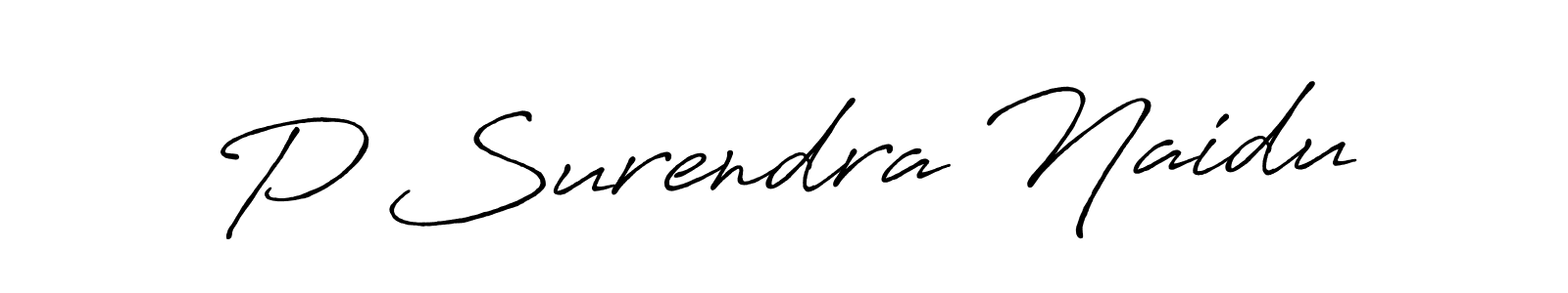 Make a beautiful signature design for name P Surendra Naidu. With this signature (Antro_Vectra_Bolder) style, you can create a handwritten signature for free. P Surendra Naidu signature style 7 images and pictures png