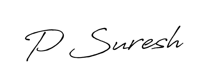 How to make P Suresh signature? Antro_Vectra_Bolder is a professional autograph style. Create handwritten signature for P Suresh name. P Suresh signature style 7 images and pictures png