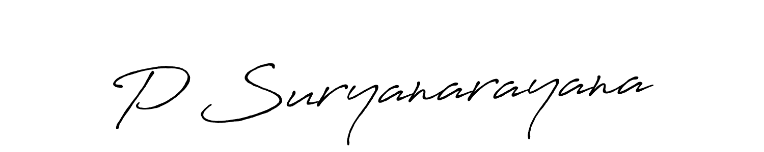 Also we have P Suryanarayana name is the best signature style. Create professional handwritten signature collection using Antro_Vectra_Bolder autograph style. P Suryanarayana signature style 7 images and pictures png