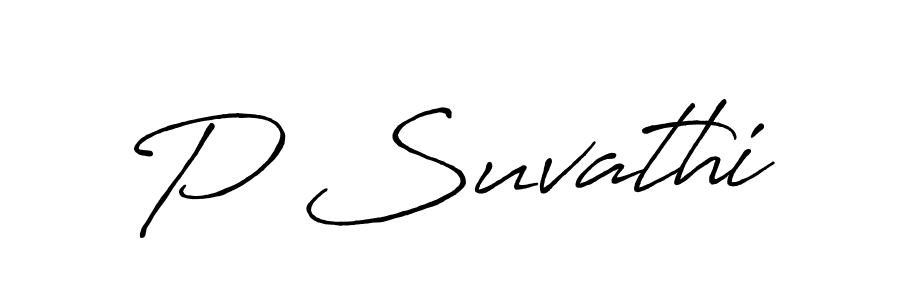 How to make P Suvathi signature? Antro_Vectra_Bolder is a professional autograph style. Create handwritten signature for P Suvathi name. P Suvathi signature style 7 images and pictures png