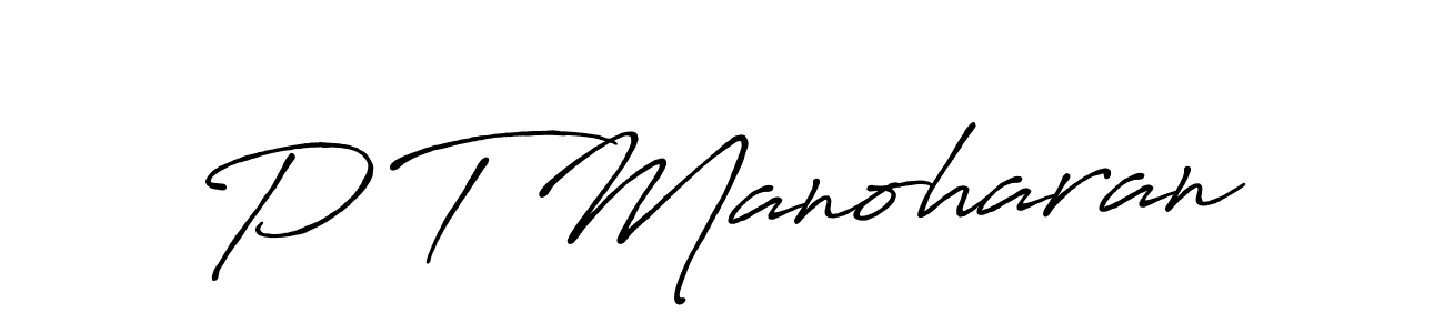 P T Manoharan stylish signature style. Best Handwritten Sign (Antro_Vectra_Bolder) for my name. Handwritten Signature Collection Ideas for my name P T Manoharan. P T Manoharan signature style 7 images and pictures png