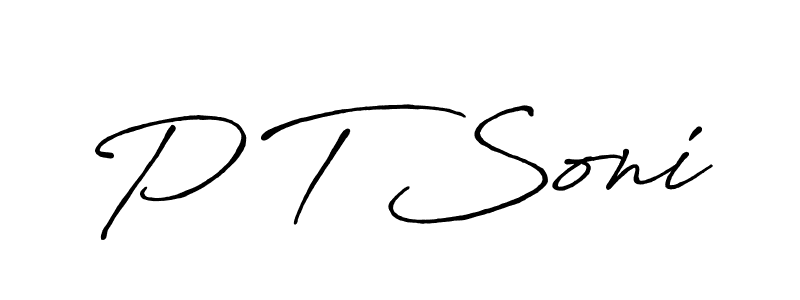 if you are searching for the best signature style for your name P T Soni. so please give up your signature search. here we have designed multiple signature styles  using Antro_Vectra_Bolder. P T Soni signature style 7 images and pictures png