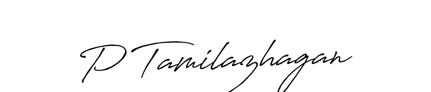 Make a beautiful signature design for name P Tamilazhagan. With this signature (Antro_Vectra_Bolder) style, you can create a handwritten signature for free. P Tamilazhagan signature style 7 images and pictures png