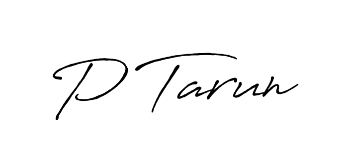 Create a beautiful signature design for name P Tarun. With this signature (Antro_Vectra_Bolder) fonts, you can make a handwritten signature for free. P Tarun signature style 7 images and pictures png