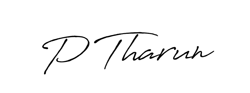 How to make P Tharun signature? Antro_Vectra_Bolder is a professional autograph style. Create handwritten signature for P Tharun name. P Tharun signature style 7 images and pictures png