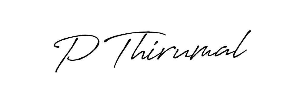 Use a signature maker to create a handwritten signature online. With this signature software, you can design (Antro_Vectra_Bolder) your own signature for name P Thirumal. P Thirumal signature style 7 images and pictures png
