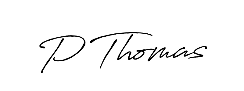 How to make P Thomas name signature. Use Antro_Vectra_Bolder style for creating short signs online. This is the latest handwritten sign. P Thomas signature style 7 images and pictures png