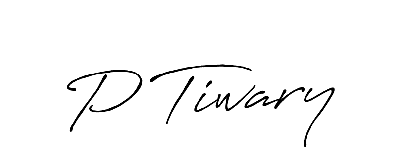 Design your own signature with our free online signature maker. With this signature software, you can create a handwritten (Antro_Vectra_Bolder) signature for name P Tiwary. P Tiwary signature style 7 images and pictures png