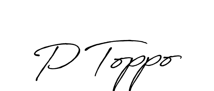 How to make P Toppo signature? Antro_Vectra_Bolder is a professional autograph style. Create handwritten signature for P Toppo name. P Toppo signature style 7 images and pictures png