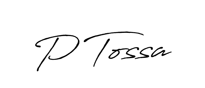 How to make P Tossa name signature. Use Antro_Vectra_Bolder style for creating short signs online. This is the latest handwritten sign. P Tossa signature style 7 images and pictures png