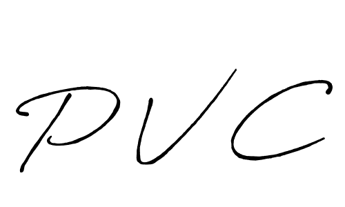 Design your own signature with our free online signature maker. With this signature software, you can create a handwritten (Antro_Vectra_Bolder) signature for name P V C. P V C signature style 7 images and pictures png