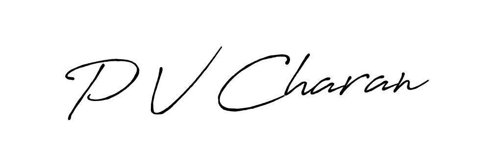 Make a beautiful signature design for name P V Charan. Use this online signature maker to create a handwritten signature for free. P V Charan signature style 7 images and pictures png