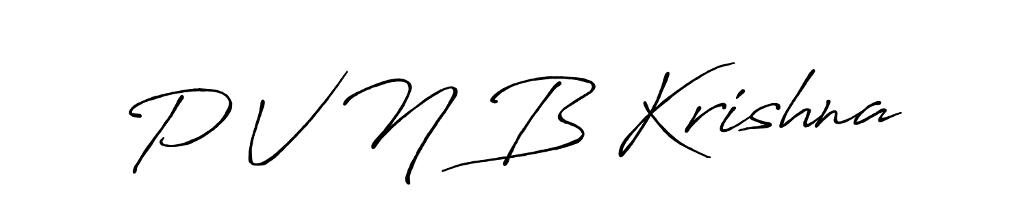 Create a beautiful signature design for name P V N B Krishna. With this signature (Antro_Vectra_Bolder) fonts, you can make a handwritten signature for free. P V N B Krishna signature style 7 images and pictures png