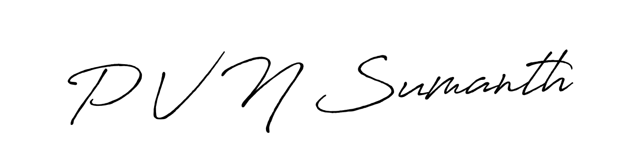 Similarly Antro_Vectra_Bolder is the best handwritten signature design. Signature creator online .You can use it as an online autograph creator for name P V N Sumanth. P V N Sumanth signature style 7 images and pictures png