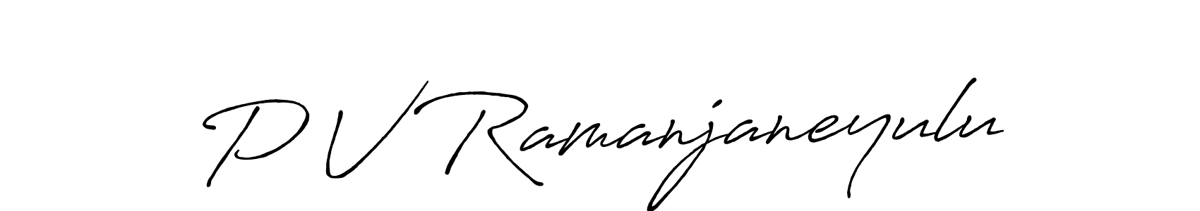Design your own signature with our free online signature maker. With this signature software, you can create a handwritten (Antro_Vectra_Bolder) signature for name P V Ramanjaneyulu. P V Ramanjaneyulu signature style 7 images and pictures png