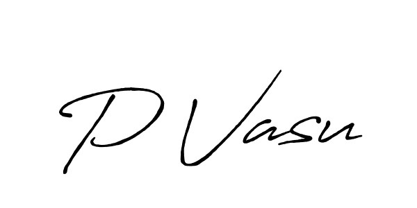 Design your own signature with our free online signature maker. With this signature software, you can create a handwritten (Antro_Vectra_Bolder) signature for name P Vasu. P Vasu signature style 7 images and pictures png