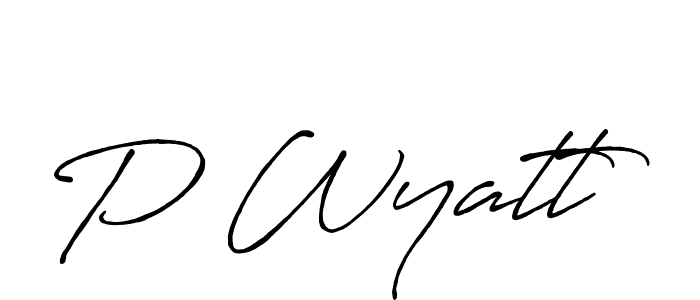 Make a beautiful signature design for name P Wyatt. With this signature (Antro_Vectra_Bolder) style, you can create a handwritten signature for free. P Wyatt signature style 7 images and pictures png