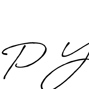 P Y stylish signature style. Best Handwritten Sign (Antro_Vectra_Bolder) for my name. Handwritten Signature Collection Ideas for my name P Y. P Y signature style 7 images and pictures png