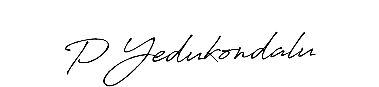 Make a beautiful signature design for name P Yedukondalu. With this signature (Antro_Vectra_Bolder) style, you can create a handwritten signature for free. P Yedukondalu signature style 7 images and pictures png