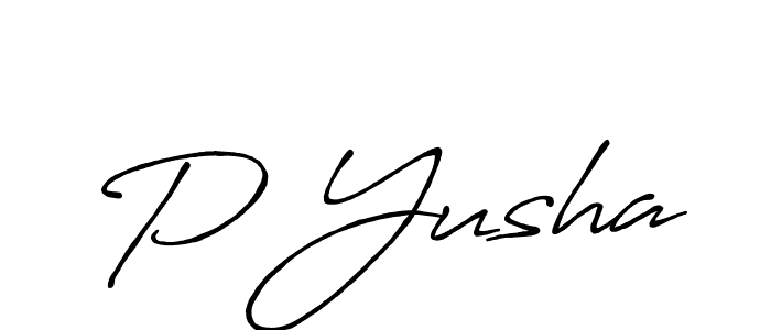 if you are searching for the best signature style for your name P Yusha. so please give up your signature search. here we have designed multiple signature styles  using Antro_Vectra_Bolder. P Yusha signature style 7 images and pictures png