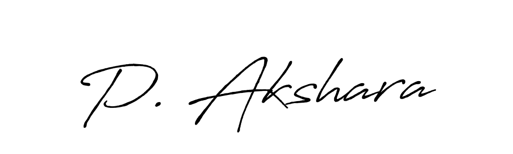 P. Akshara stylish signature style. Best Handwritten Sign (Antro_Vectra_Bolder) for my name. Handwritten Signature Collection Ideas for my name P. Akshara. P. Akshara signature style 7 images and pictures png