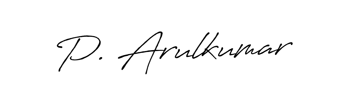 Create a beautiful signature design for name P. Arulkumar. With this signature (Antro_Vectra_Bolder) fonts, you can make a handwritten signature for free. P. Arulkumar signature style 7 images and pictures png