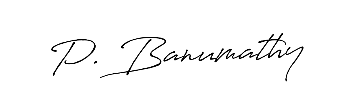 The best way (Antro_Vectra_Bolder) to make a short signature is to pick only two or three words in your name. The name P. Banumathy include a total of six letters. For converting this name. P. Banumathy signature style 7 images and pictures png