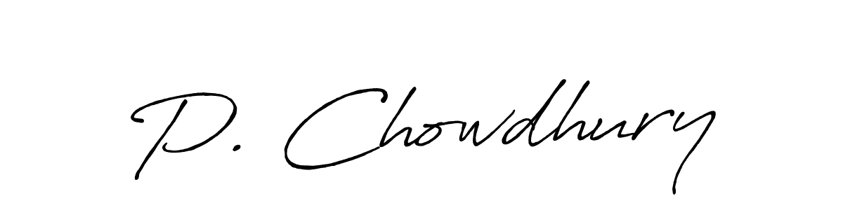 Design your own signature with our free online signature maker. With this signature software, you can create a handwritten (Antro_Vectra_Bolder) signature for name P. Chowdhury. P. Chowdhury signature style 7 images and pictures png