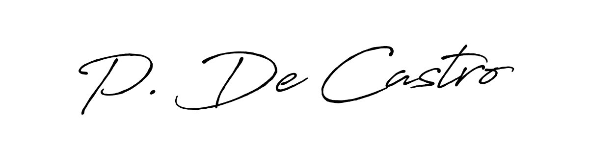 P. De Castro stylish signature style. Best Handwritten Sign (Antro_Vectra_Bolder) for my name. Handwritten Signature Collection Ideas for my name P. De Castro. P. De Castro signature style 7 images and pictures png