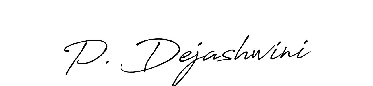 Use a signature maker to create a handwritten signature online. With this signature software, you can design (Antro_Vectra_Bolder) your own signature for name P. Dejashwini. P. Dejashwini signature style 7 images and pictures png