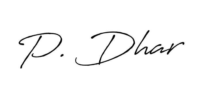 How to make P. Dhar name signature. Use Antro_Vectra_Bolder style for creating short signs online. This is the latest handwritten sign. P. Dhar signature style 7 images and pictures png