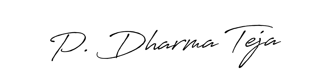 The best way (Antro_Vectra_Bolder) to make a short signature is to pick only two or three words in your name. The name P. Dharma Teja include a total of six letters. For converting this name. P. Dharma Teja signature style 7 images and pictures png