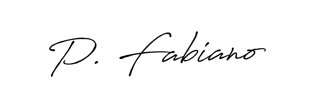 Use a signature maker to create a handwritten signature online. With this signature software, you can design (Antro_Vectra_Bolder) your own signature for name P. Fabiano. P. Fabiano signature style 7 images and pictures png