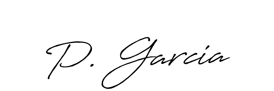 Design your own signature with our free online signature maker. With this signature software, you can create a handwritten (Antro_Vectra_Bolder) signature for name P. Garcia. P. Garcia signature style 7 images and pictures png