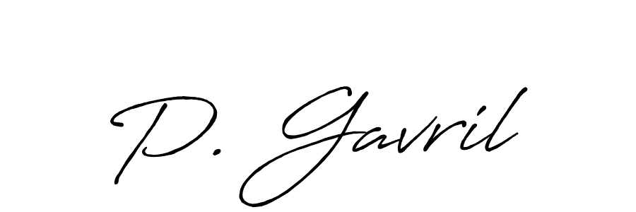 Design your own signature with our free online signature maker. With this signature software, you can create a handwritten (Antro_Vectra_Bolder) signature for name P. Gavril. P. Gavril signature style 7 images and pictures png