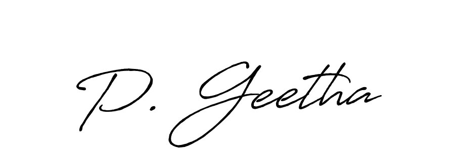 P. Geetha stylish signature style. Best Handwritten Sign (Antro_Vectra_Bolder) for my name. Handwritten Signature Collection Ideas for my name P. Geetha. P. Geetha signature style 7 images and pictures png