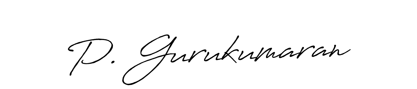 How to make P. Gurukumaran name signature. Use Antro_Vectra_Bolder style for creating short signs online. This is the latest handwritten sign. P. Gurukumaran signature style 7 images and pictures png