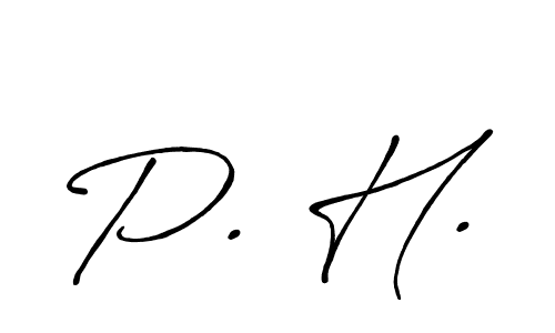 Make a beautiful signature design for name P. H.. With this signature (Antro_Vectra_Bolder) style, you can create a handwritten signature for free. P. H. signature style 7 images and pictures png